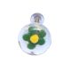 Green Flower Engraved Glass Drawer Knobs